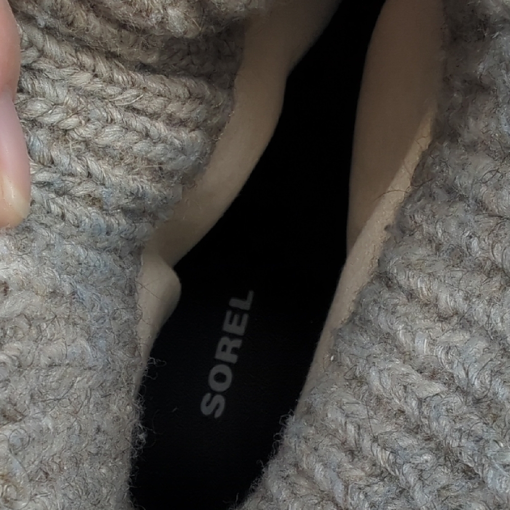 SOREL Joanie Sweater Wedge Boots Black, Tan, Cream Chelsea Style Sz 8 - Picture 6 of 10